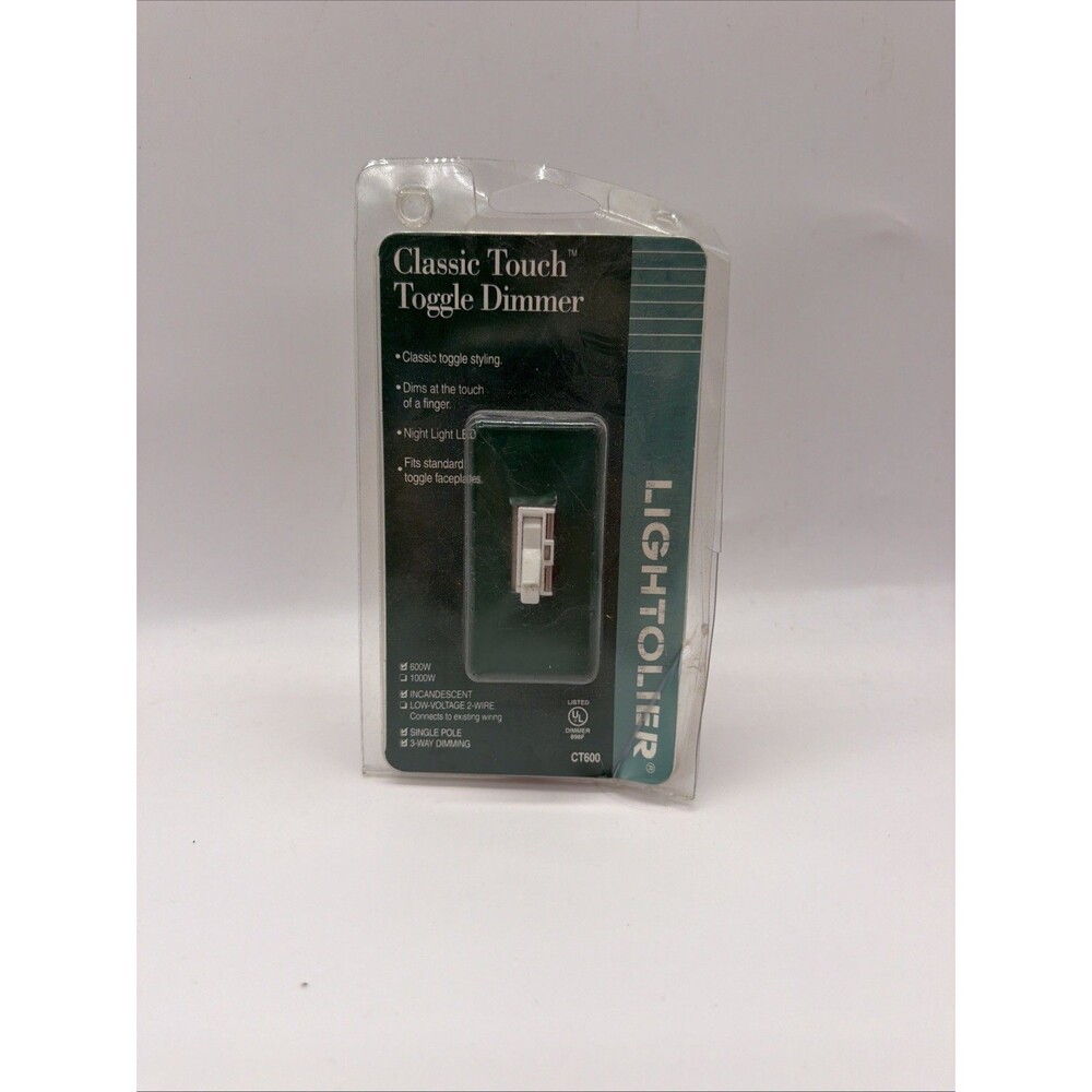 NEW - Lightolier CT600-WC Classic Toggle Dimmer 600W White